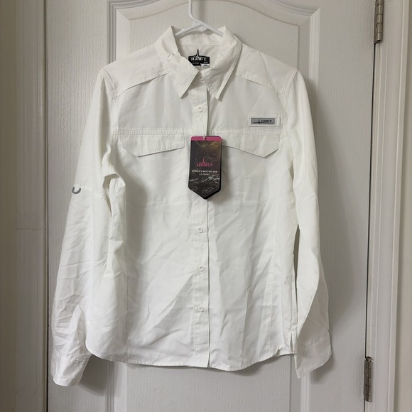 Habit Tops - Habit Shirt Womens Medium White Collared Long Sleeve Button Up UV Fishing Top